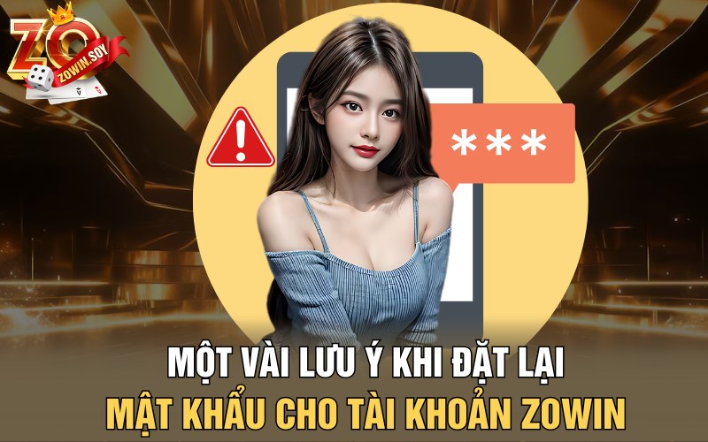Một vài lưu ý khi đặt lại mật khẩu cho tài khoản Zowin